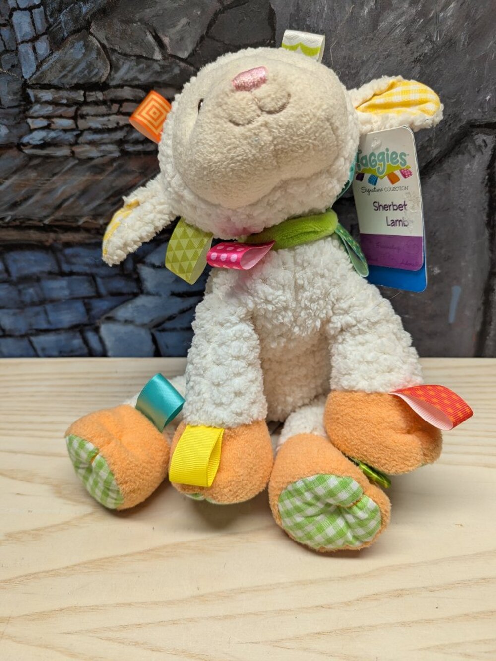Mary Meyer Taggies Sherbet Lamb 12" Plush Stuffed Animal Baby Toy Lovey NWT Tags
